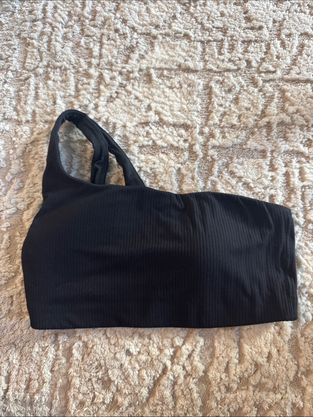 Black one shoulder lululemon bra